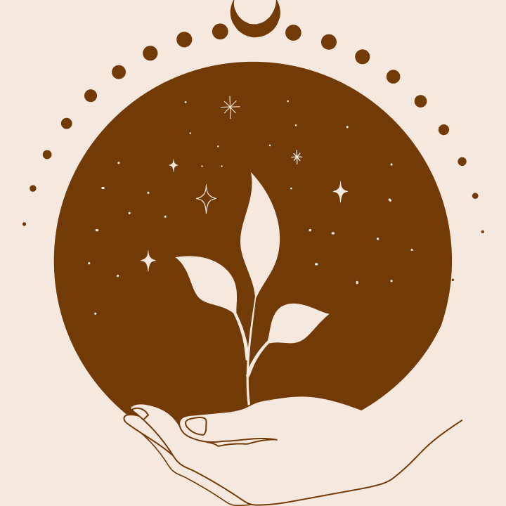Illustration Pflanze die zauberhaft aus einer Hand wächst